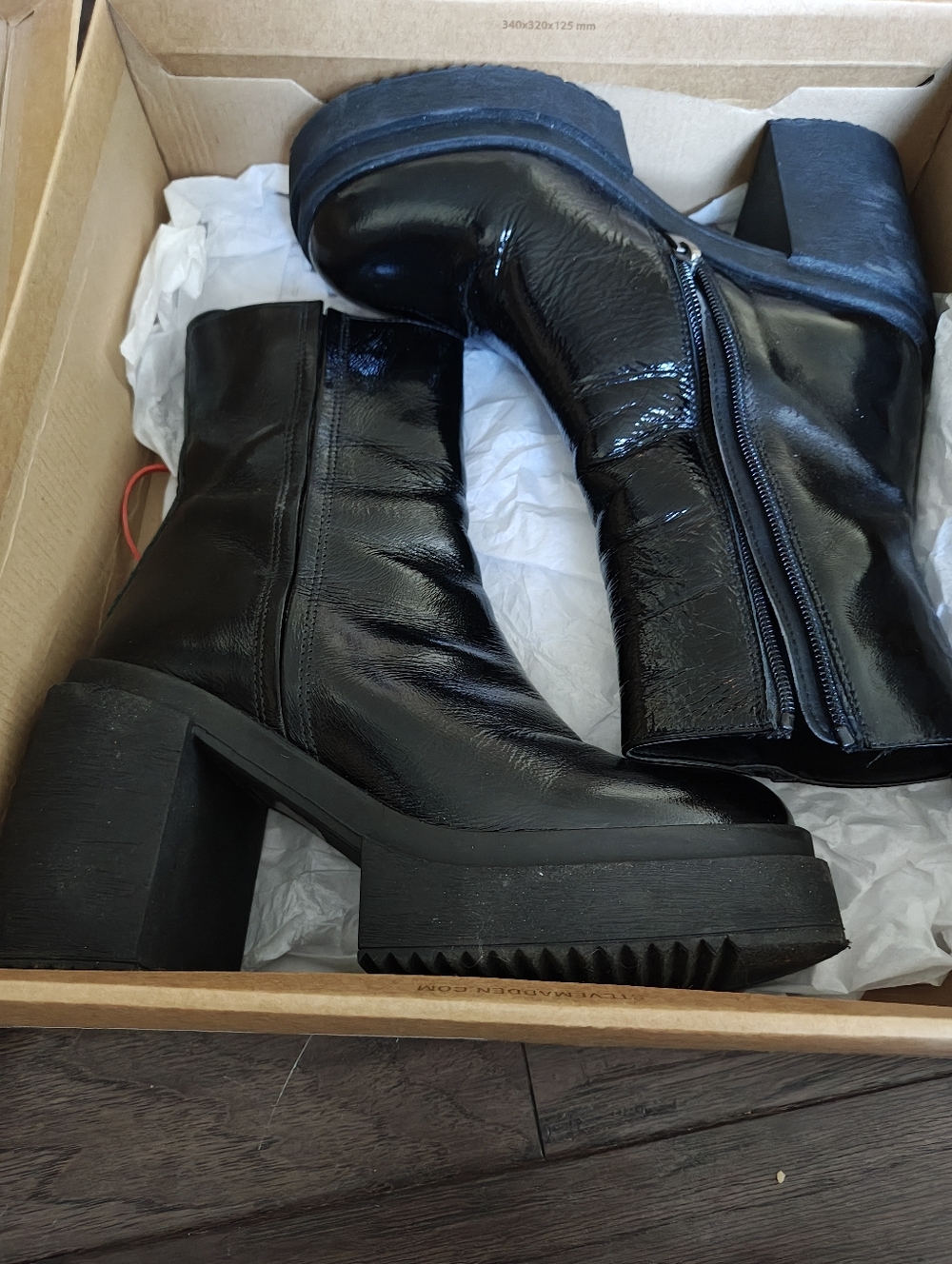 Sawyer Black Patent Boot Size 37